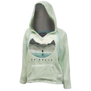 Disney Hoodie Official Frozen II Anna Be Brave Fleece Graphic Green Adult Small